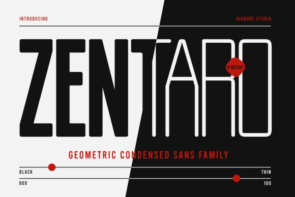 Zentaro: A Geometric Condensed Sans Serif for Modern Design